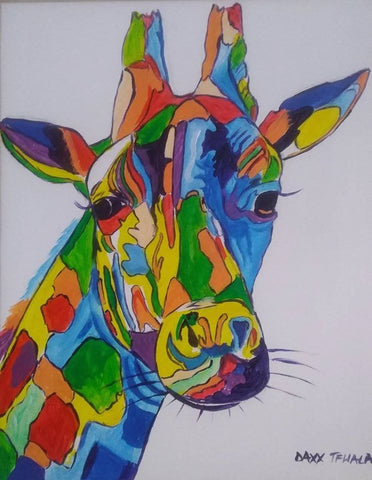 DAXX TFWALA ART - Rainbow Nation Giraffe Painting - QURATOR™ Market