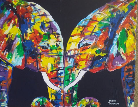 DAXX TFWALA ART - Elephant Love Painting - QURATOR™ Market