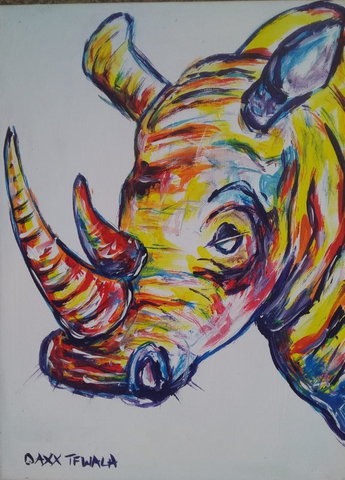 DAXX TFWALA ART - Sad Rhinoceros Painting - QURATOR™ Market